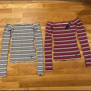 Set of two off the shoulder long sleeves